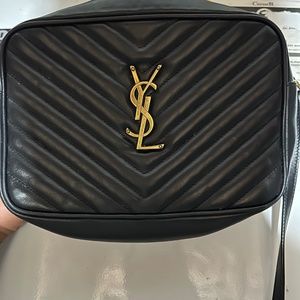 YSL Saint Laurent Black Lou Camera Bag quilted leather